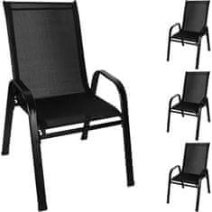 Gardlov Záhradné stoličky stohovateľné čierne 4 ks