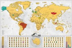 Giftio Stieracia mapa sveta EN - blanc gold XXL