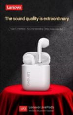 TopKing Bezdrôtové slúchadlá do uší Lenovo LP2 biele