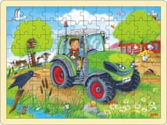 Drevené puzzle Traktor 96 dielikov