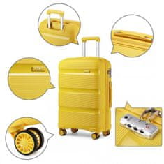 KONO Žltá sada prémiových plastových kufrov "Majesty" - veľ. S, M, L, XL