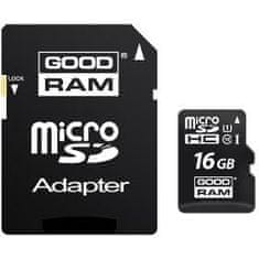 GoodRam MicroSDHC 16GB CL10 UHS1 + adap.