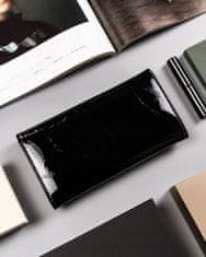 Pierre Cardin Veľká dámska patentovaná peňaženka s motívom listov, prírodná koža