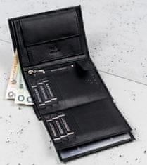 Pánska kožená peňaženka s priehradkou na zips
