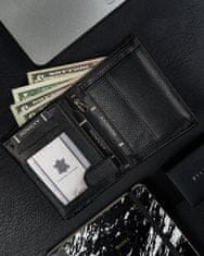 RONALDO Pánska skladacia peňaženka, bez zapínania, prírodná koža