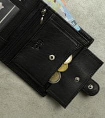 RONALDO Pánska kožená peňaženka s priehradkou na zips