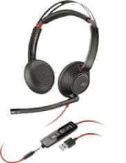 Poly BLACKWIRE C5220, USB-A, náhlavní souprava na obě uši