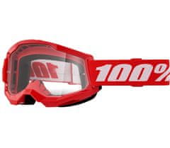100% strata2 red goggle clear lens