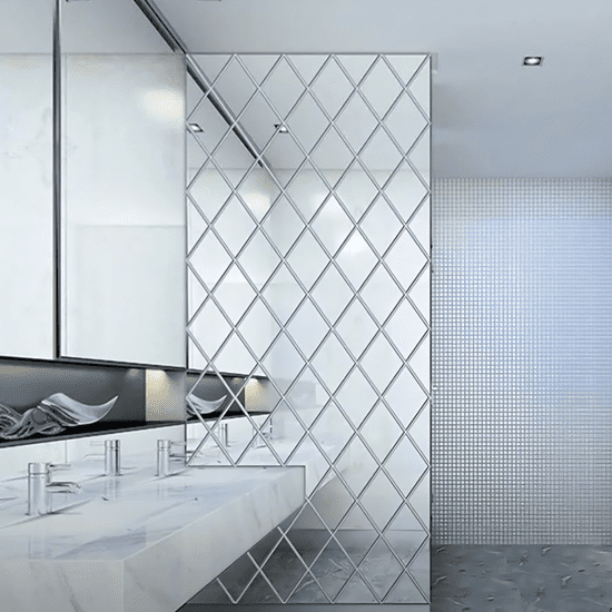 HOME & MARKER® Samolepiace leštené diamantové 3D zrkadlové nálepky na stenu (32 ks) | WALLGEM