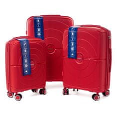 Rogal Červená sada 3 luxusných odolných kufrov "Orbital" - M, L, XL
