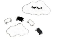 Adam toys Dekorace na zeď - Spící mráček s ovečkama, bílý/černý, Adam Toys