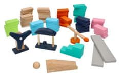 Adam toys Dřevěné aktivní barevné domino, 128 ks, Adam Toys
