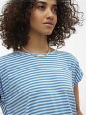 Vero Moda Bielo-modré dámske pruhované tričko Vero Moda Ava S
