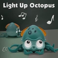 JOJOY® Interaktívna detská hračka plaziaca sa chobotnička s melódiou a svetlami (1x hračka so zabudovanou batériou + USB kábel) | CRAWLTOPUS