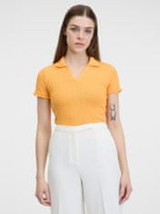 Orsay Žluté dámské žebrované polo tričko M