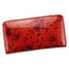 Patricia Piu Luxusná dámska kožená peňaženka Esma flower, červená