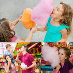Netscroll Aparát na prípravu cukrovej vaty s paličkami, ružový stroj na cukrovú vatou, prenosný, vhodný na narodeninové oslavy a detské párty, skvelý darček, našľahaná cukrová vata zaručená, CandyMaker