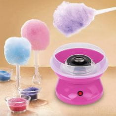Netscroll Aparát na prípravu cukrovej vaty s paličkami, ružový stroj na cukrovú vatou, prenosný, vhodný na narodeninové oslavy a detské párty, skvelý darček, našľahaná cukrová vata zaručená, CandyMaker
