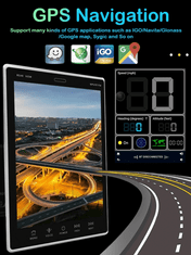 Podofo 9,5" Android Autorádio Tesla Štýl Otočná Vertikálna obrazovka Inteligentný systém Stereo Receiver GPS Multimediálny prehrávač Hlavná jednotka