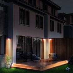 Netscroll 2-dielna vodotesná LED solárna lampa, na schodisko, osvetlenie terasy, rýchle nabíjanie, úspora energie, automatické zapnutie, 8-10 hodín svetla, StepLights