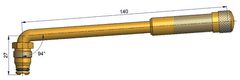 SCHRADER TRJ652 bezdušový ventil EM – 1x zahnutý, A 27mm, B 140mm, uhol 94°