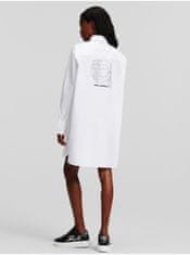 Karl Lagerfeld Biele dámske košeľové šaty KARL LAGERFELD Ikonik Rhinestone S
