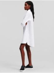 Karl Lagerfeld Biele dámske košeľové šaty KARL LAGERFELD Ikonik Rhinestone S