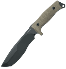 Fox Knives FX-132 MGT Trapper outdoorový nôž 17 cm, čierna, zelená, Micarta, nylonové puzdro