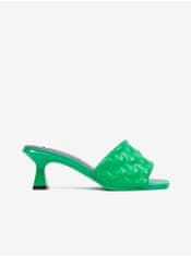 Karl Lagerfeld Zelené dámske kožené šľapky KARL LAGERFELD Panache II Padded 35
