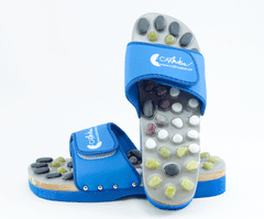 CatMotion Vyhrievané masážne papuče s prírodnými kameňmi, modrej - Velikost XL (42, 43), 27 cm