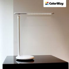 ColorWay LED stolná lampa ColorWay CW-DL02B-W so zabudovanou batériou, biela