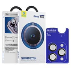 BLUEO Blueo Sapphire Crystal Ochrana objektívu fotoaparátu z nehrdzavejúcej ocele, čierna - iPhone 15 Pro