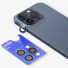 BLUEO Blueo Sapphire Crystal Ochrana objektívu fotoaparátu z nehrdzavejúcej ocele, modrá - iPhone 15 Pro