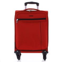 ORMI Kvalitný látkový kufor na kolieskach 4.kolečka, veľkosť II, červený