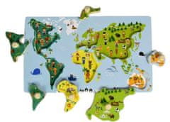 Adam toys Edukační vkládačka s úchyty - Mapa Světa, Adam Toys