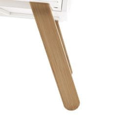 KONDELA Príručný stolík na notebook, držiak na tablet biela, prírodný bambus MELTEN
