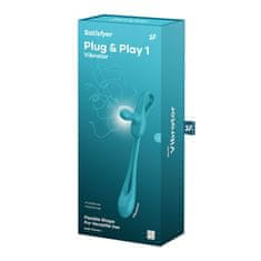 Satisfyer Satisfyer Plug & Play 1 (Blue), análny kolík s vibrátorom