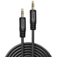 Lindy Kábel 3,5mm stereo jack M/M 1m, čierny, pozl. konektor, Premium