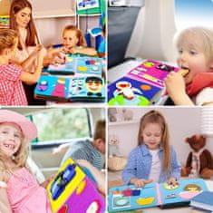 JOJOY® 3D interaktívna senzorická plstená kniha Montessori pre deti od 1 roka (20x20x8,5 cm, 12 strán) | FIRSTBOOK Druhá kapitola