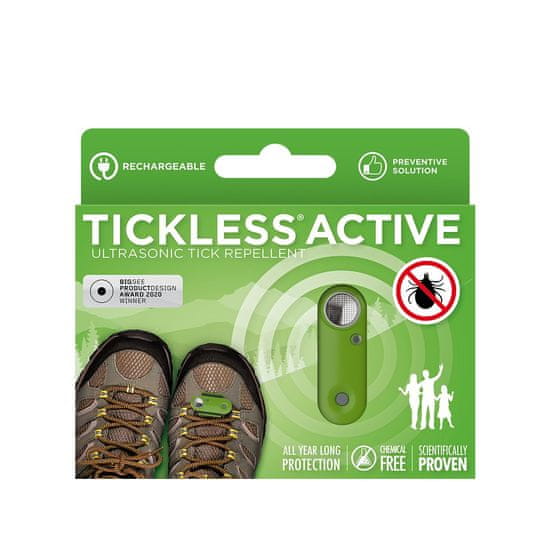 Tickless TICKLESS ACTIVE Dobíjací ultrazvukový odpudzovač kliešťov a bĺch pre ľudí Green