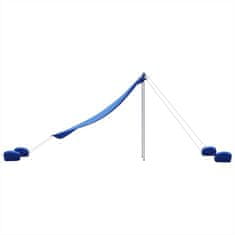 Vidaxl Plážový baldachýn s pieskovými kotvami modrý 214x236 cm