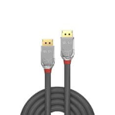 Lindy Kábel DisplayPort M/M 2m, 8K@60Hz, DP v1.4, 32.4Gbit/s, sivý, pozl.konektor, Cromo Line