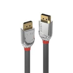 Lindy Kábel DisplayPort M/M 2m, 8K@60Hz, DP v1.4, 32.4Gbit/s, sivý, pozl.konektor, Cromo Line