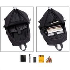 KONO Čierny multifunkčný USB batoh do lietadla "Travelbag" - veľ. XL
