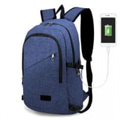 KONO Modrý multifunkčný USB batoh do lietadla "Travelbag" - veľ. XL