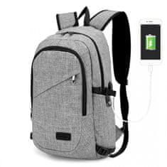 KONO Sivý multifunkčný USB batoh do lietadla "Travelbag" - veľ. XL