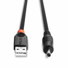 Lindy Kábel USB napájací 1.5m na 1.35mm vnútorný / 3.5mm vonkajší jack, čierny