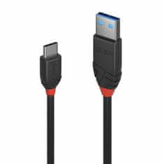 Lindy Kábel USB 3.2 Gen 2, AM/CM Typ C 1.5m, 10Gbps, max. 15w 5V3A, Black Line, čierny