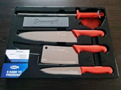 STARRETT BKK-6R1 - značková sada kvalitných nožov pre kuchárov - CHEF SET - červená