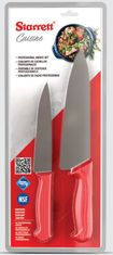 STARRETT BKK-2R - značková sada kvalitných nožov do kuchyne - KITCHEN SET - červená